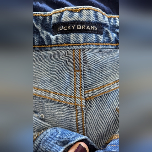 Women's Distressed Medium Fade Denim Shorts High Rise CUTOFF SO LUCKY - Picture 4 of 11